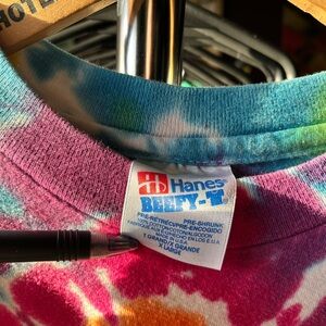 Vintage 90s Hanes Beefy-T XL Tie-Dye 🌈 Single-Stitch, Made in USA